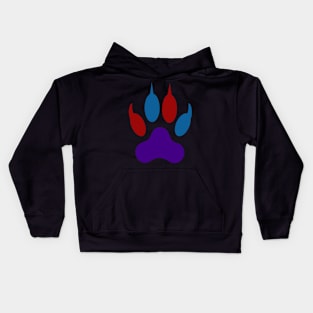 multi color wolf paw Kids Hoodie